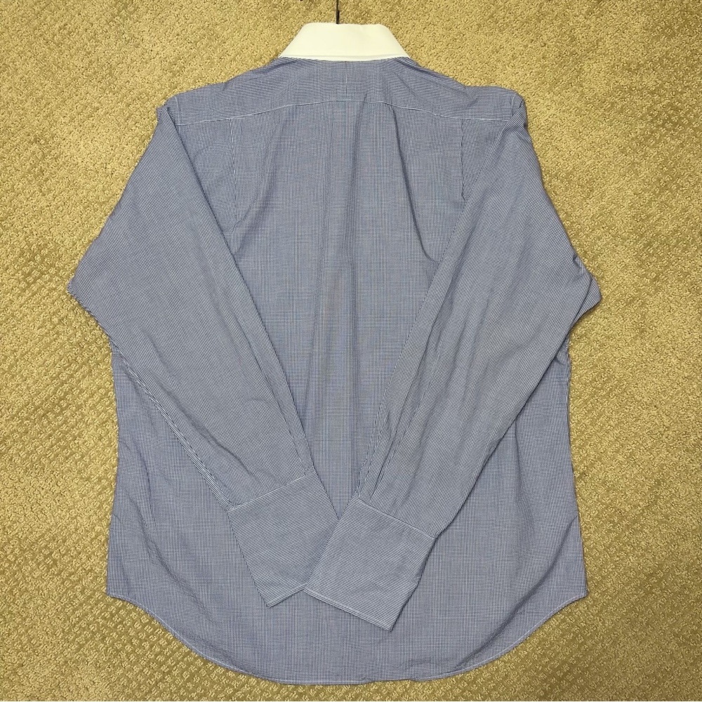 Polo Blue/White Small Checkered Button Down - Regent Classic Fit - Picture 5 of 11